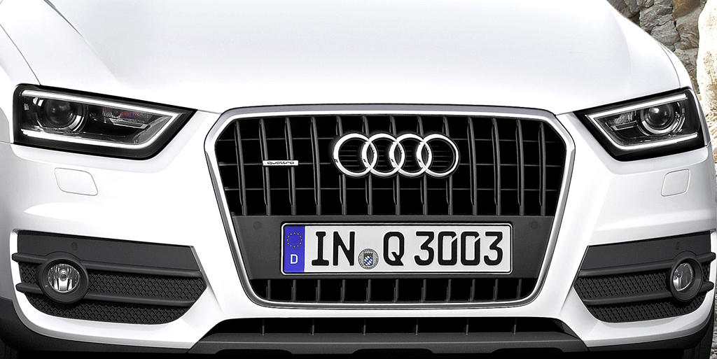 Audi Q3: Die Front weist natürlich Ähnlichkeiten zu den größeren Q5 und Q7 auf. 