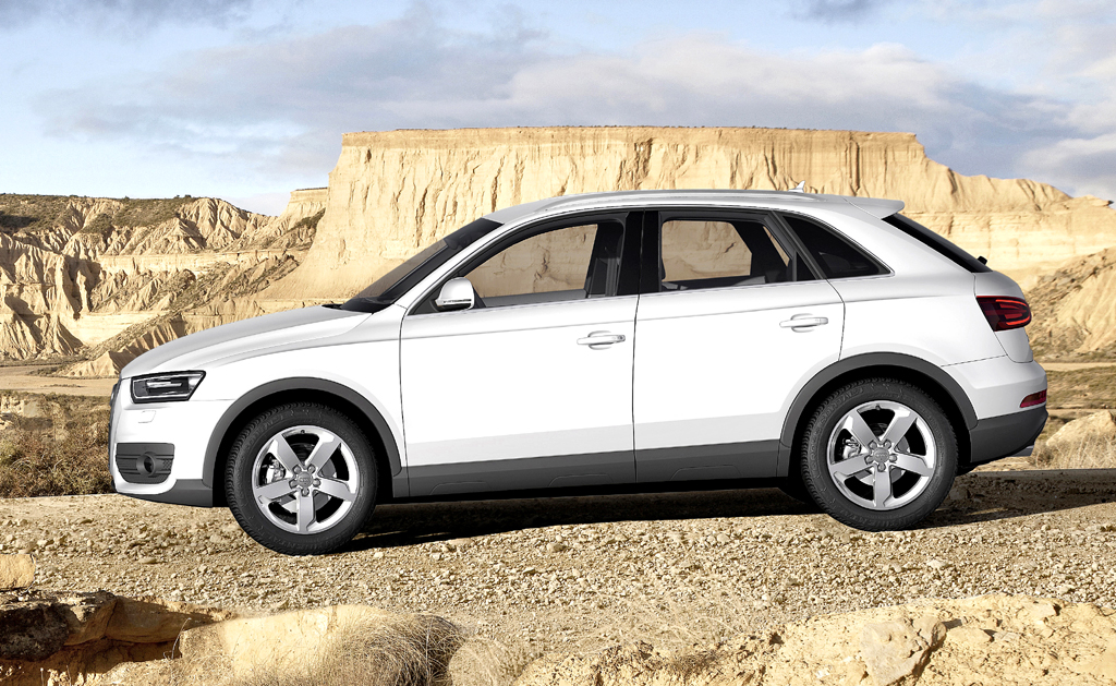 Audi Q3: Seitenansicht des Schwestermodells des Tiguan von VW. 