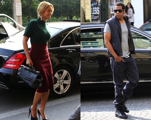 Beyoncé und Jay-Z samt S-Klasse in Paris 