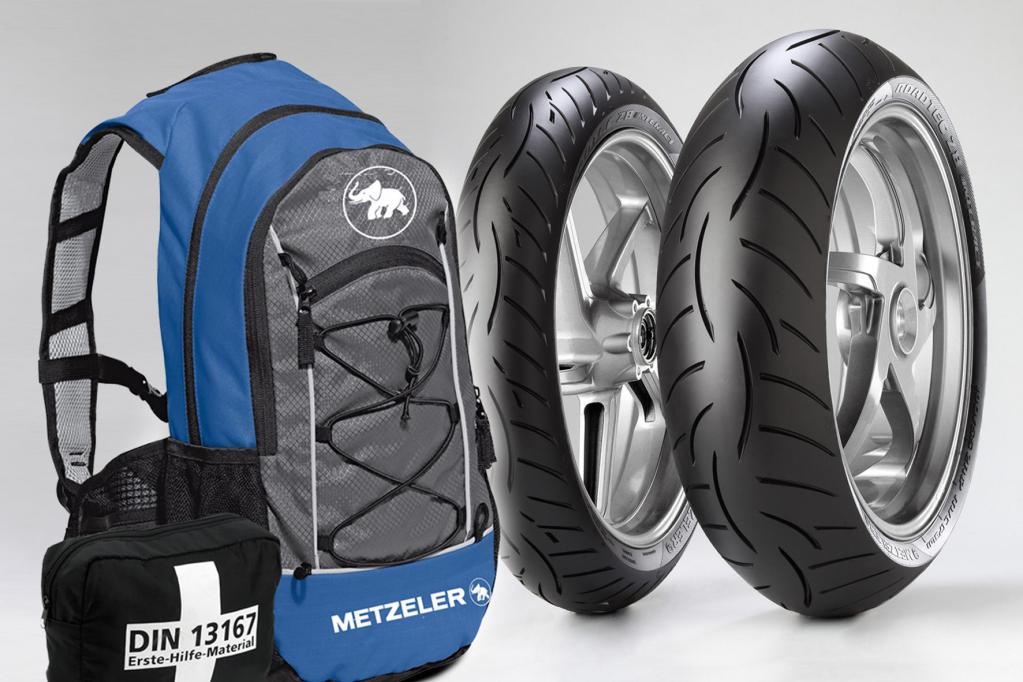 Motorrad: Rucksack zum Kauf von Metzeler-Reifen 