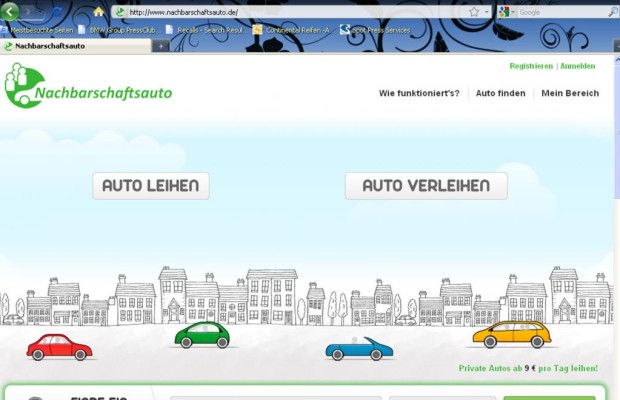 Online das Auto vom Nachbarn leihen 