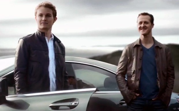 Schumi vs. Rosberg - Mercedes spielt mit Rivalität in neuem Werbeclip.