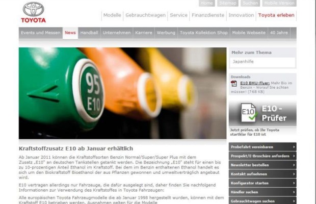 Toyota richtet Onlineservice für E10 ein