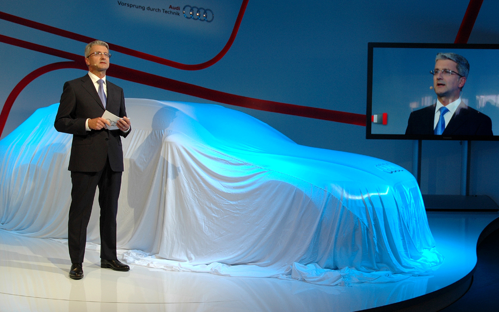 Audi-Chef Rupert Stadler vor der Enthüllung des neuen A6 Avant in Berlin. 