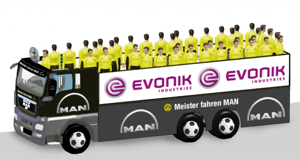 BVB-Meisterfeier auf dem Truck von MAN