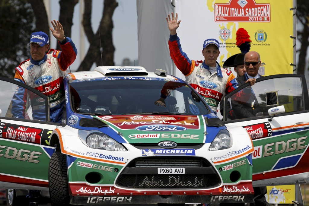 Fiesta RS WRC-Werkspilot Mikko Hirvonen erringt auf Sardinien zweiten Rang 