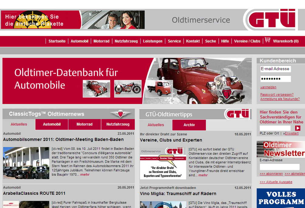 GTÜ bietet Daten von über 1000 Oldtimerclubs