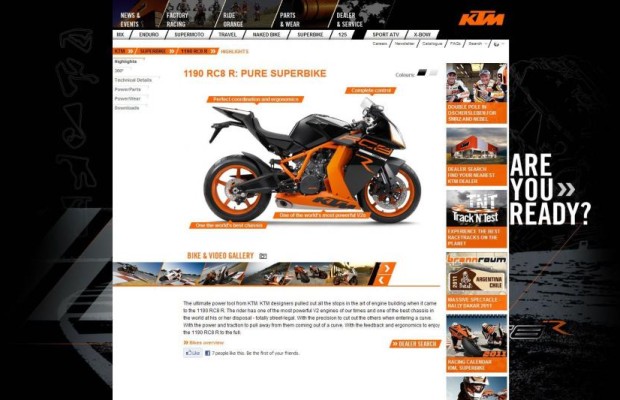 KTM mit neuer Internetseite