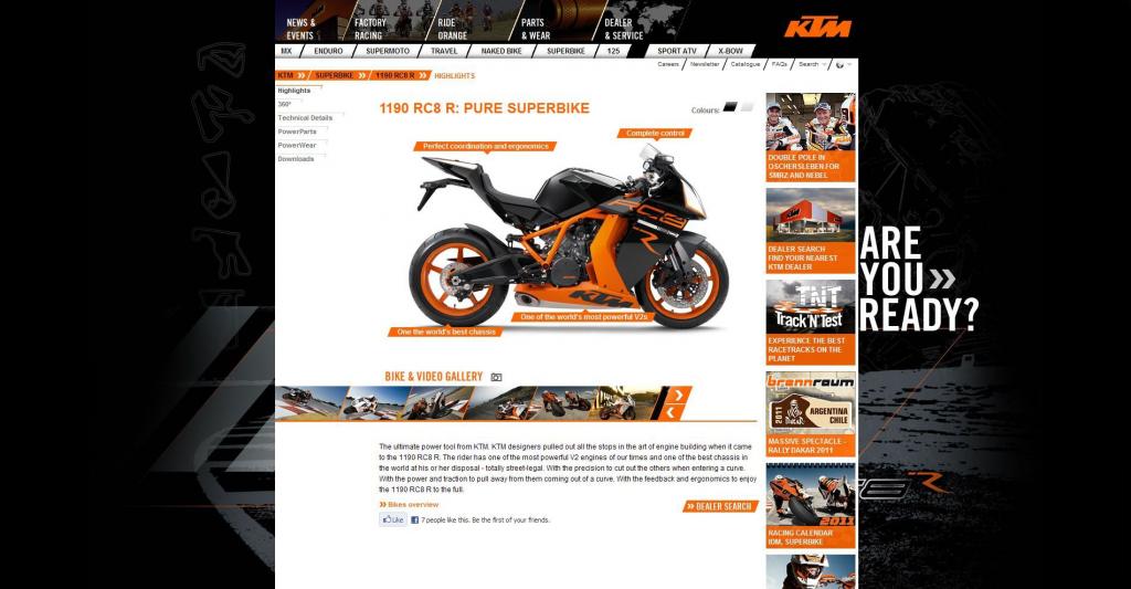 KTM mit neuer Internetseite