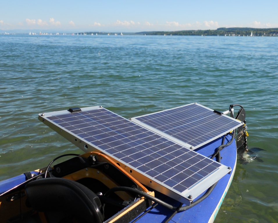 Klepper-Hybrid-Faltboot mit Solarantrieb