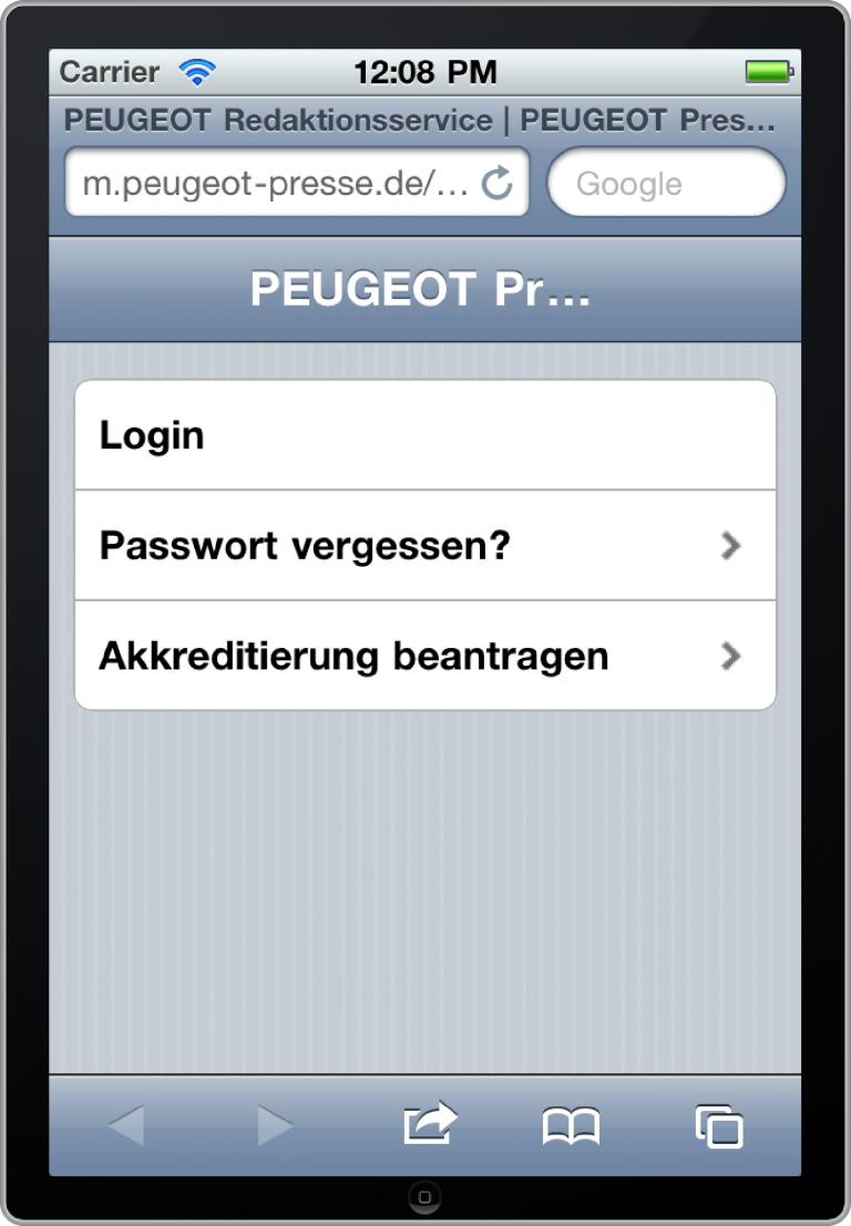 Mobiler Redaktionsservice von Peugeot.