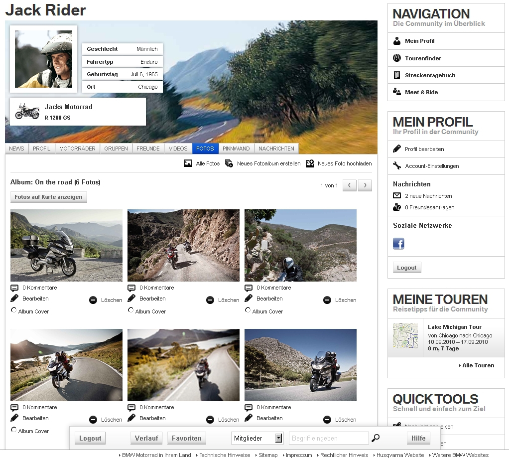 Neue Internetseite bei BMW: www.bmw-motorrad.com/community.