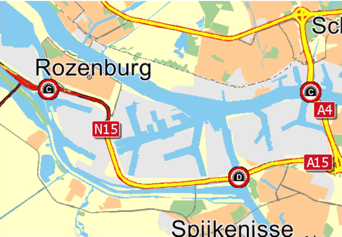 PTV Truck-Navigator: Anzeige der Gefahrgut-Tunnel.