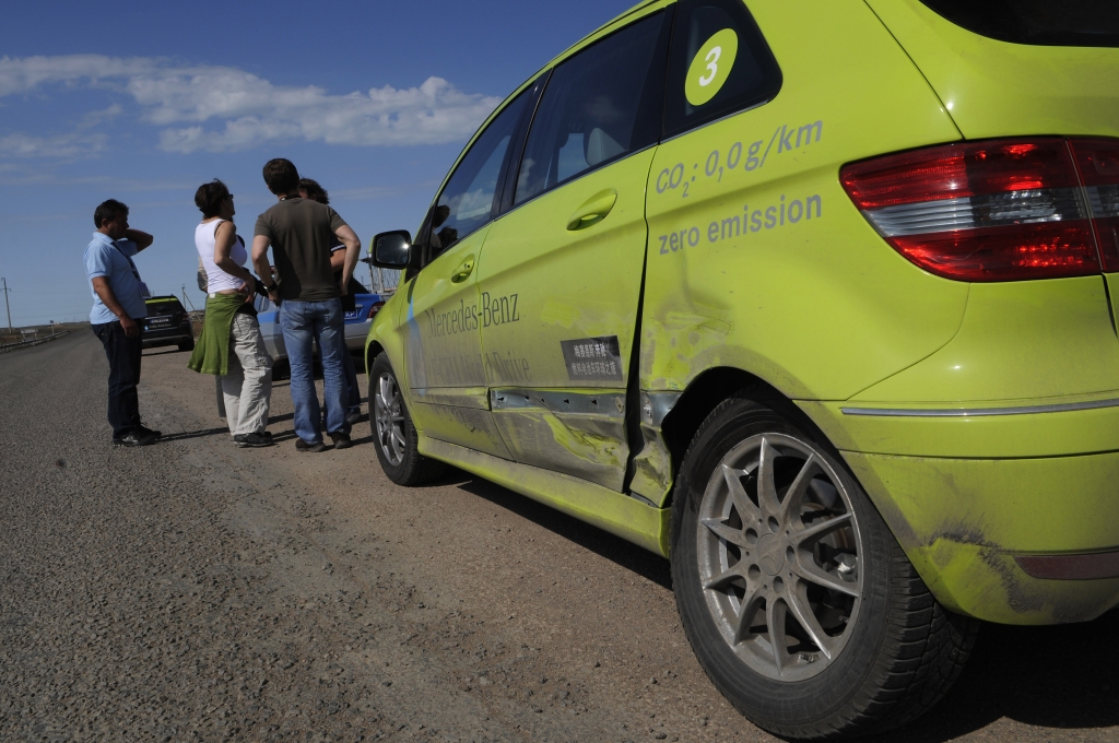 Unfall beim F-Cell World Drive