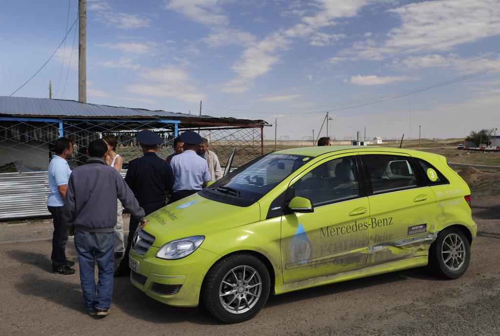 Unfall beim F-Cell World Drive.
