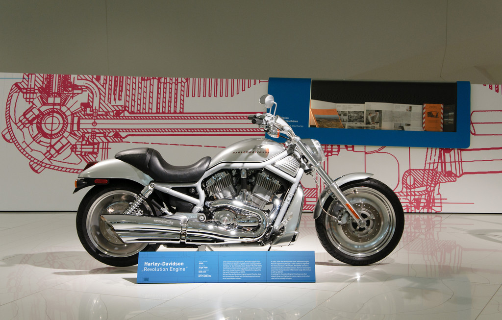 Harley Davidson V-Rod bei der Sonderausstellung Porsche Engineering - 80 Jahre Porsche Konstruktionen.