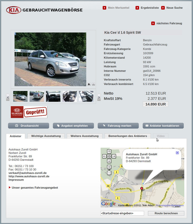 Kia-Gebrauchtwagenbörse.
