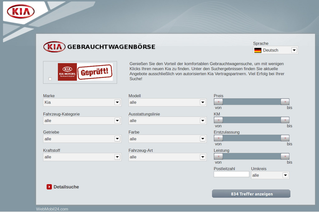 Kia-Gebrauchtwagenbörse.