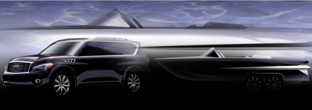 Infiniti QX als Luxusboot - Ein Dickschiff geht aufs Wasser 