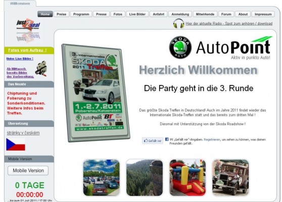 Internationales Skoda-treffen in Poberhau im Erzgebirge