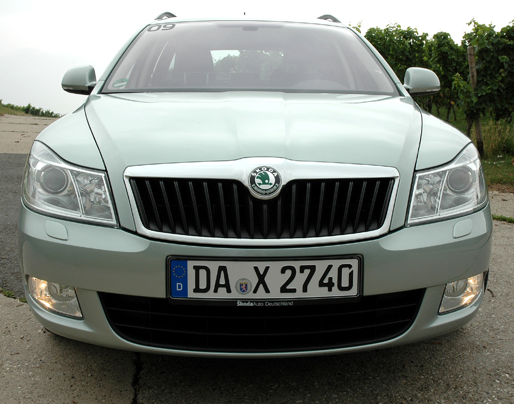Skoda Octavia LPG: Blick auf die Frontpartie des Kombis mit dem alternativen Antrieb. 