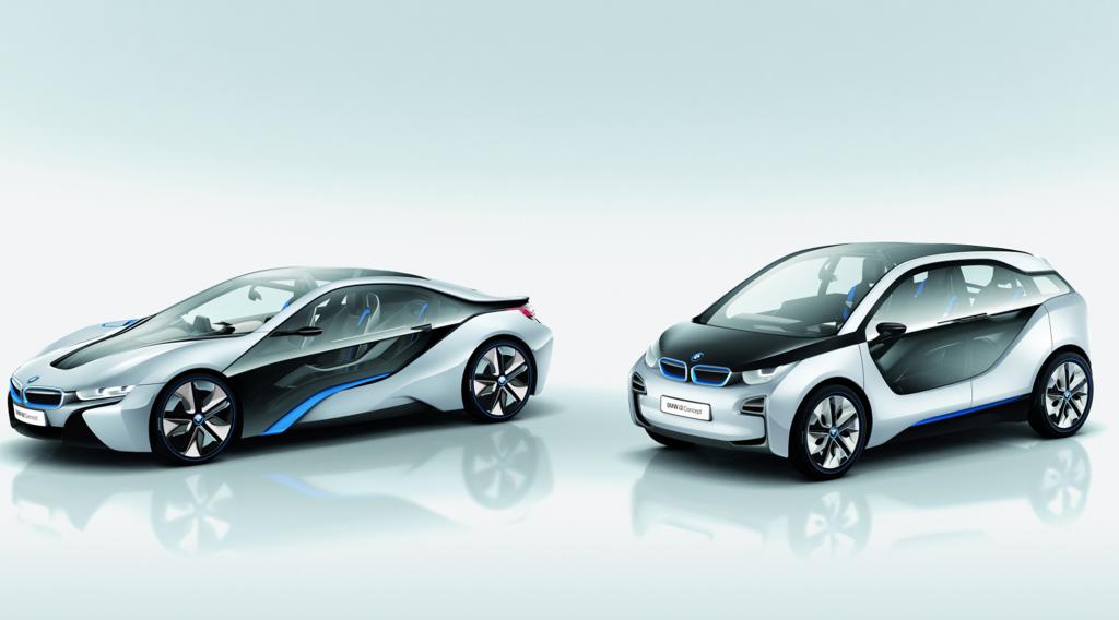 So sieht die Zukunft aus: der BMW i8 und der i3. 