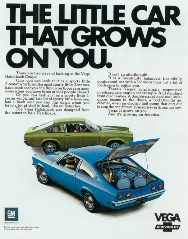 Werbung für den Chevrolet Vega aus dem jahr 1971.