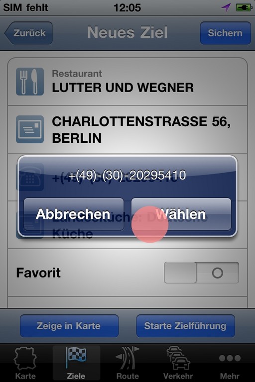 Bosch 201EiPhone201C Navigation-App: Sorround Touch.