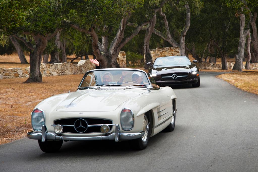Hier zwei Mercedes-Modelle bei der wohl exklusivsten Oldtimer-Veranstaltung der Welt. 