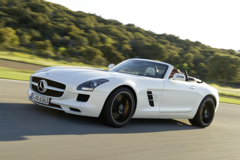 Auch ohne Dach ein Hingucker: der SLS AMG von Mercedes
