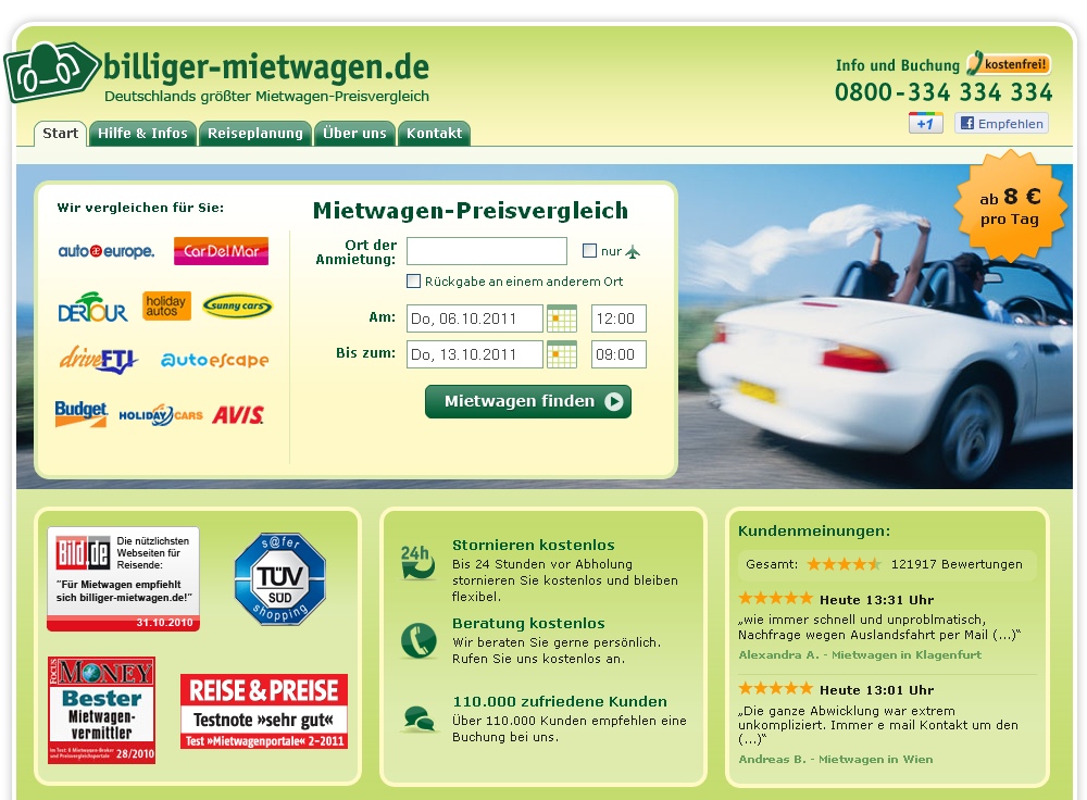 Größere Auswahl und mehr Stationen bei Mietwagenportal