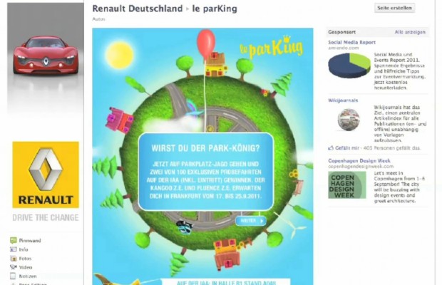 IAA 2011: Renault verlost Elektroauto-Probefahrten auf Facebook