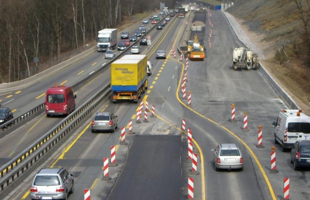 Mehr Unfälle mit Sachschaden in Autobahnbaustellen