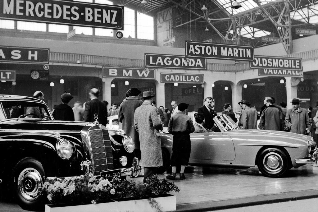 Mercedes Benz 300 und 190 SL auf dem Genfer Autosalon 1954