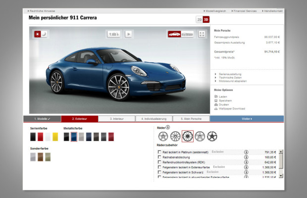 Porsche setzt mit dem Car Configurator neue Maßstäbe