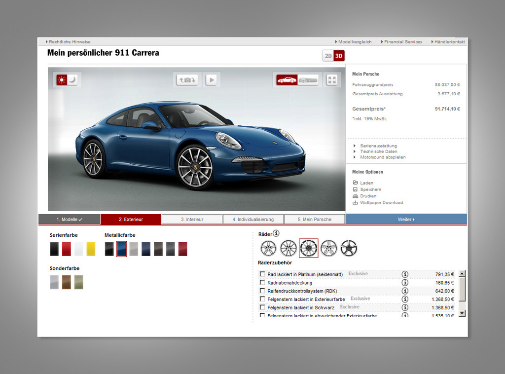 Porsche setzt mit dem Car Configurator neue Maßstäbe