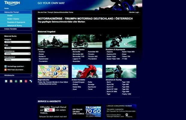 Triumph: Gebraucht-Motorrad-Schnäppchen in Internetbörse zum Saisonende