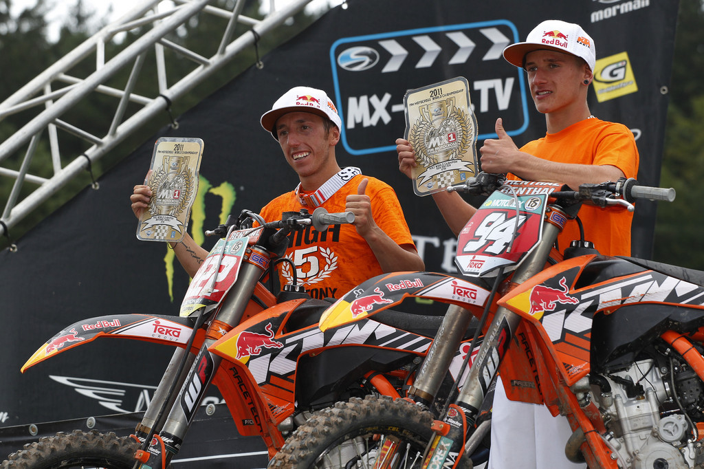 Weltmeister: KTM-Werksfahrer Tony Cairoli (links) und Ken Roczen.