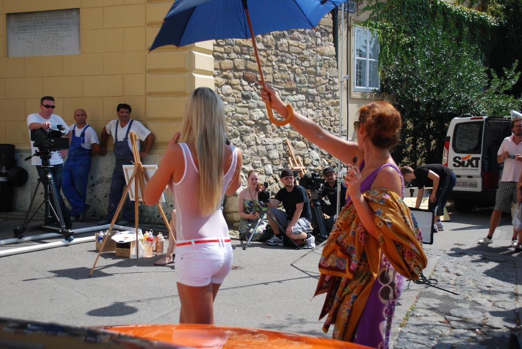 „Miss Tuning“ Mandy Lange beim Fotoshooting in Kroatien.
