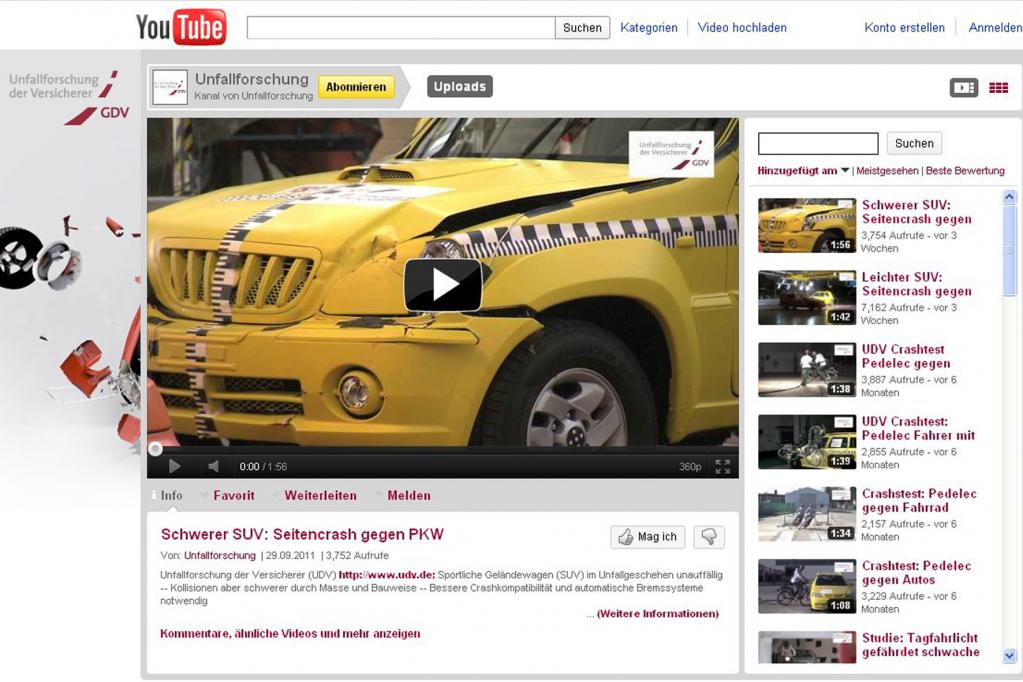 Crash-Test-SUV gegen Pkw