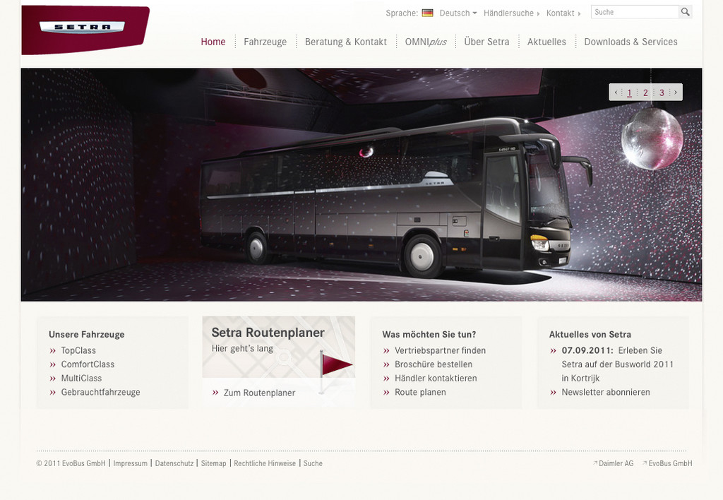 Die Omnibusmarke Setra zeigt sich im Internet mit einem neuen Gesicht.