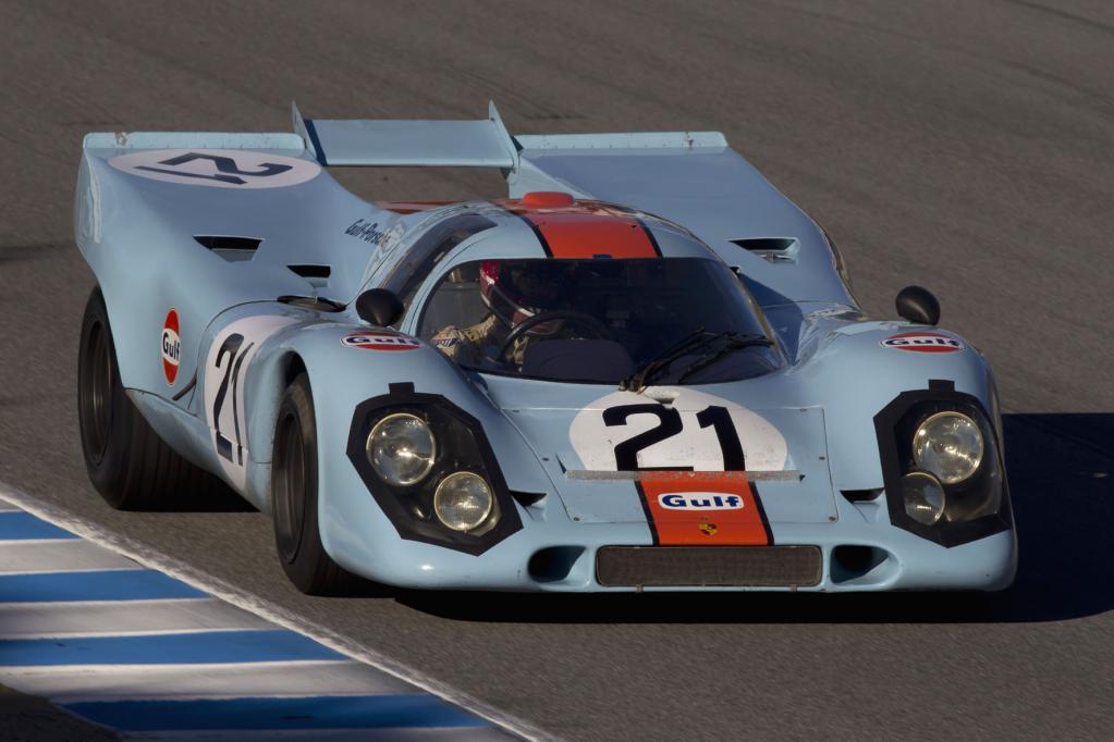 Die wegen des Sponsors sogenannten Gulf-Porsche 917 gehören zu den Legenden der Rennstrecken. 