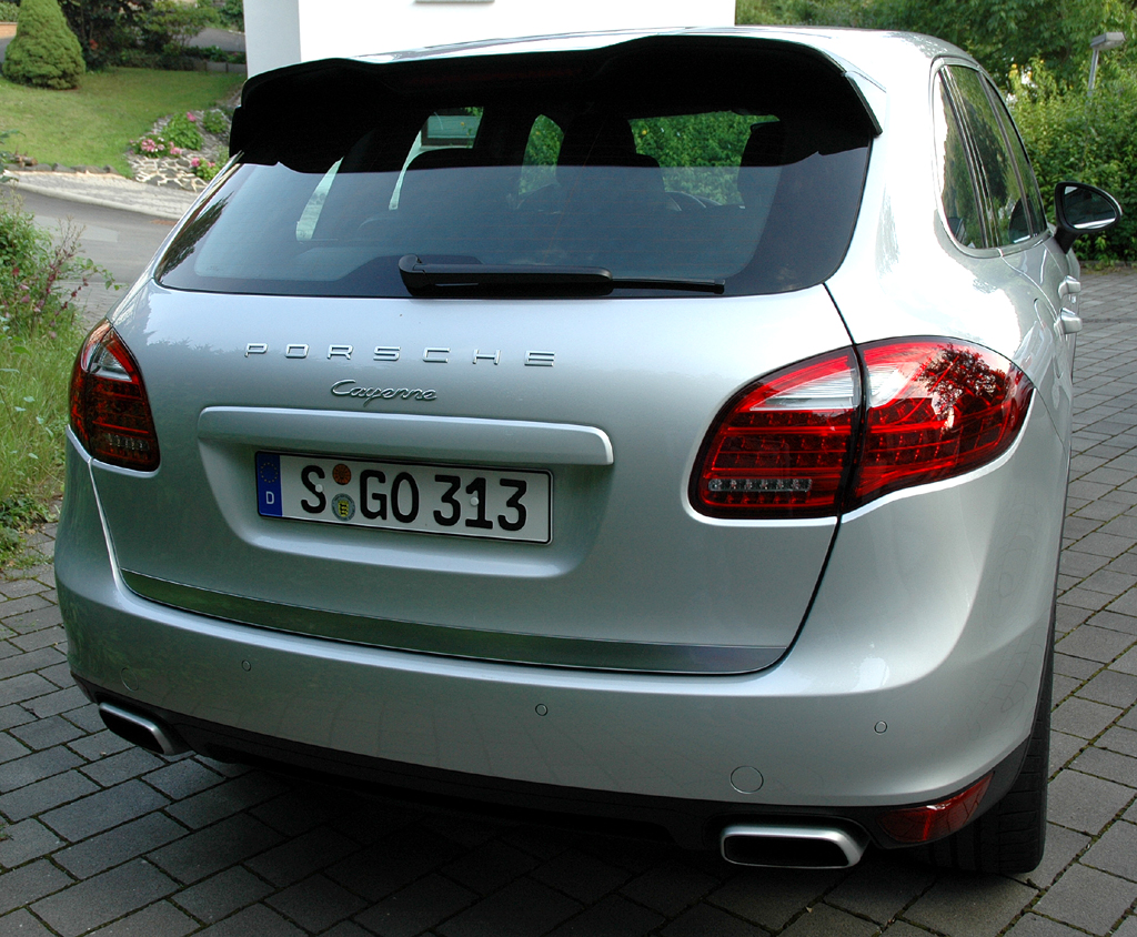 Porsche Cayenne Diesel: Blick auf die Heckpartie des Nobelhobels. 