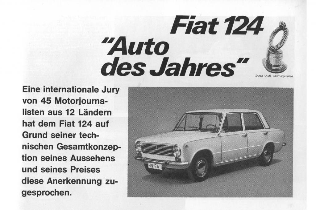 Der Fiat 124 brachte es zum Titel Auto des Jahres