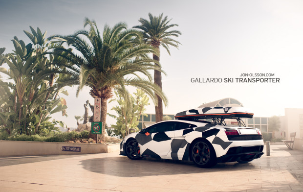 Ein Lambo mit Skibox
