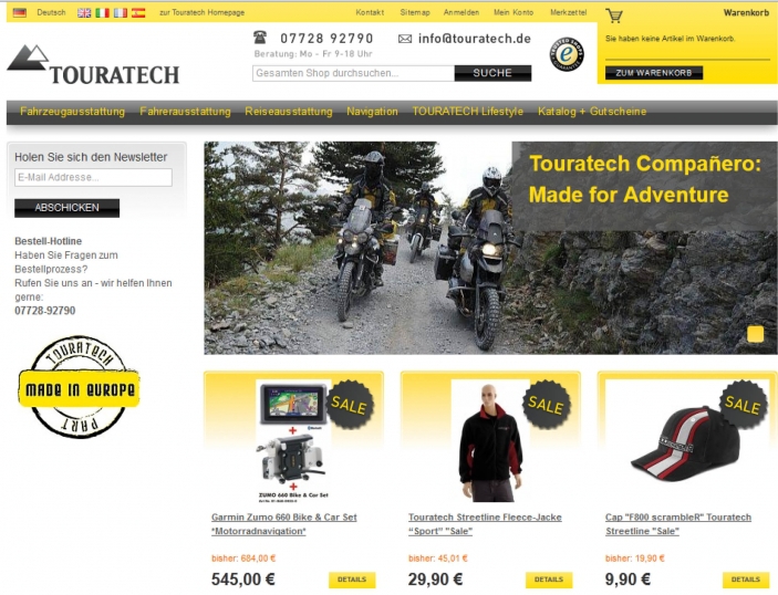 Touratech mit neuem Web-Shop