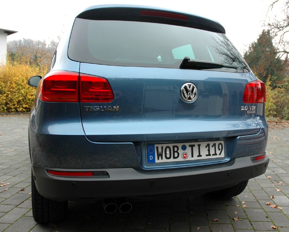 VW Tiguan: Blick auf die Heckpartie.