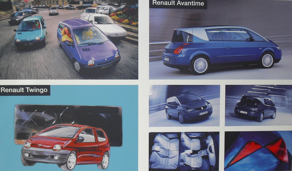 ... bis hin zum Twingo und zum avantgardistischen, aber wirtschaftlich erfolglosen Avantime