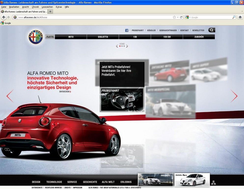 Alfa Romeo gestaltet Internetauftritt neu.