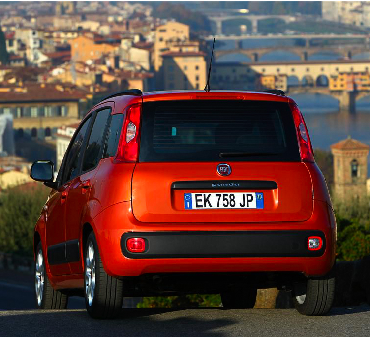 Fiat Panda: Blick auf die Heckpartie. 
